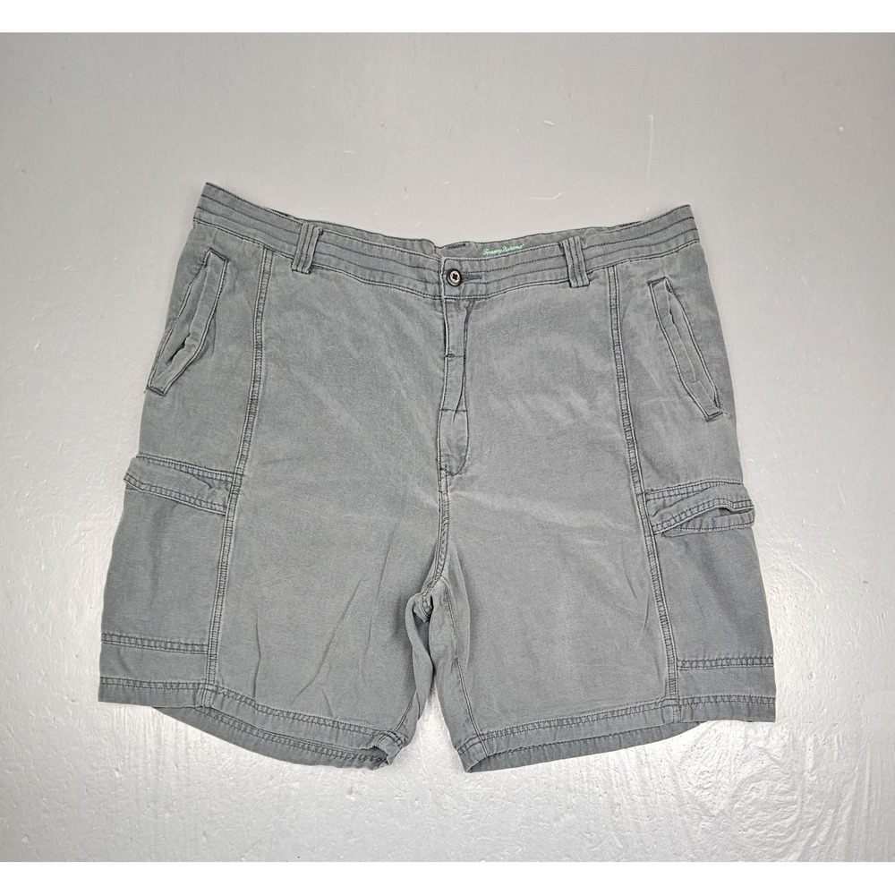 Tommy‎ Bahama Relax Cargo Shorts Mens 42 Gray Tencel Cotton Hula Girl Pockets.